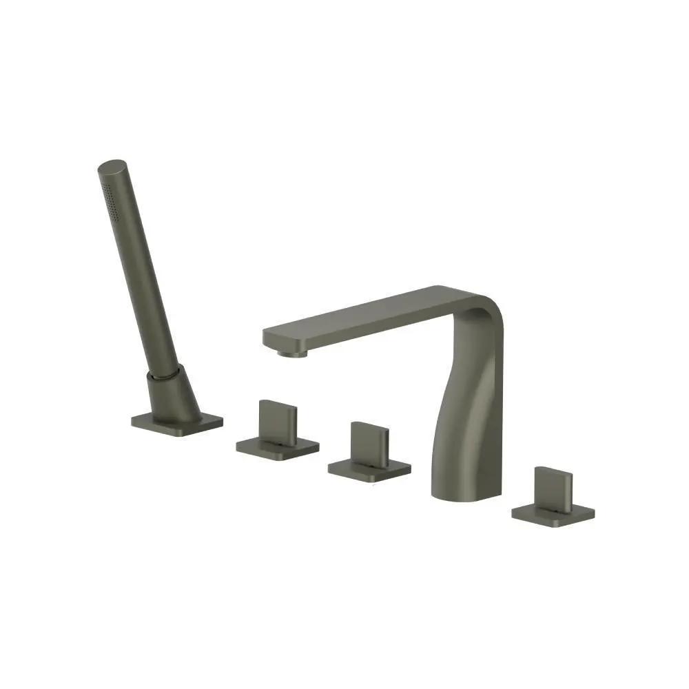 Flusso Serie 260 Five Hole Deck Mounted Roman Tub Faucet with Hand Shower by Flusso