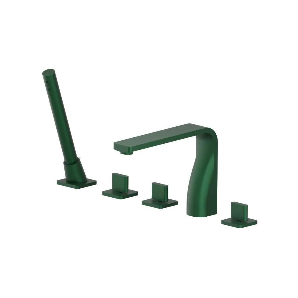 Flusso Serie 260 Five Hole Deck Mounted Roman Tub Faucet with Hand Shower by Flusso