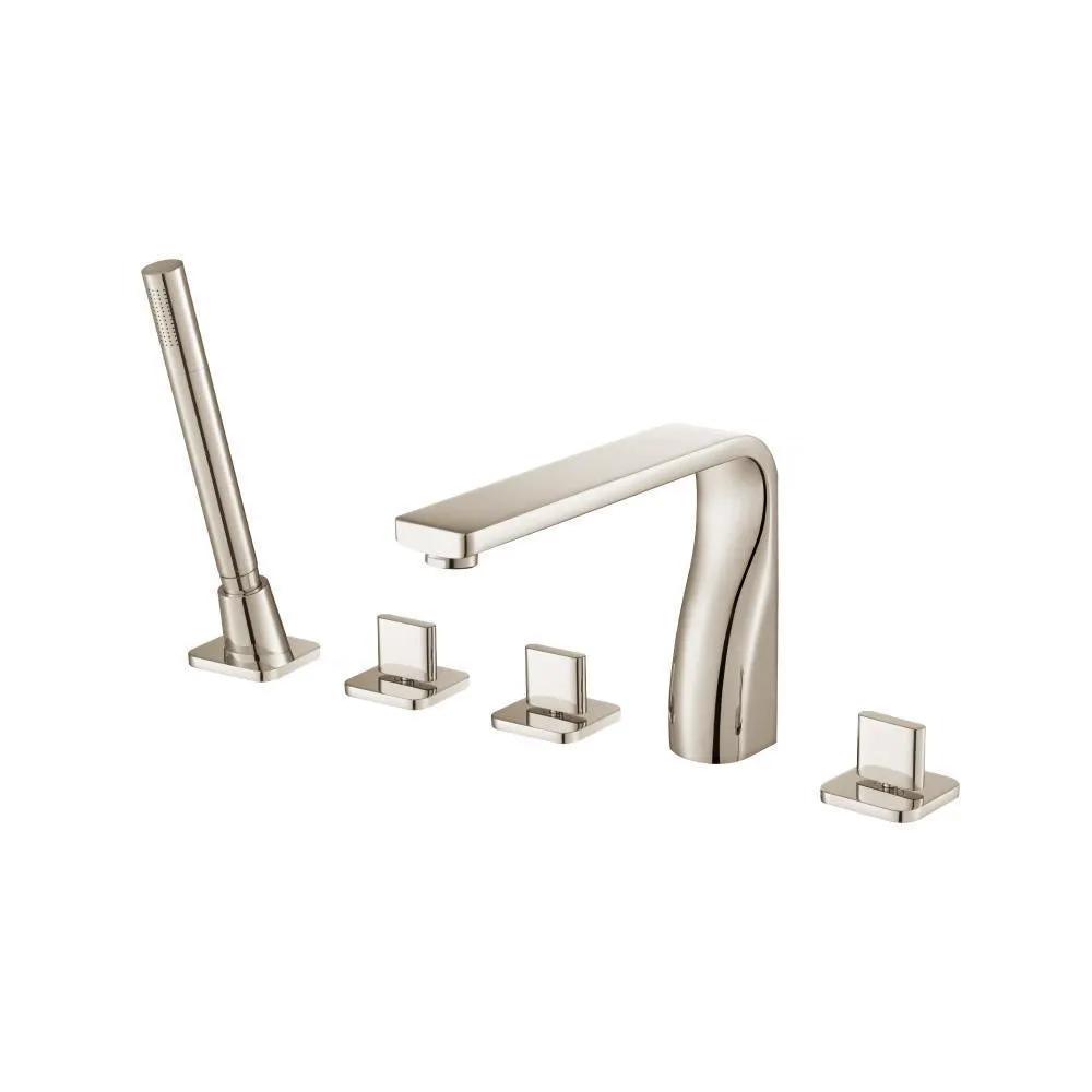 Flusso Serie 260 Five Hole Deck Mounted Roman Tub Faucet with Hand Shower by Flusso
