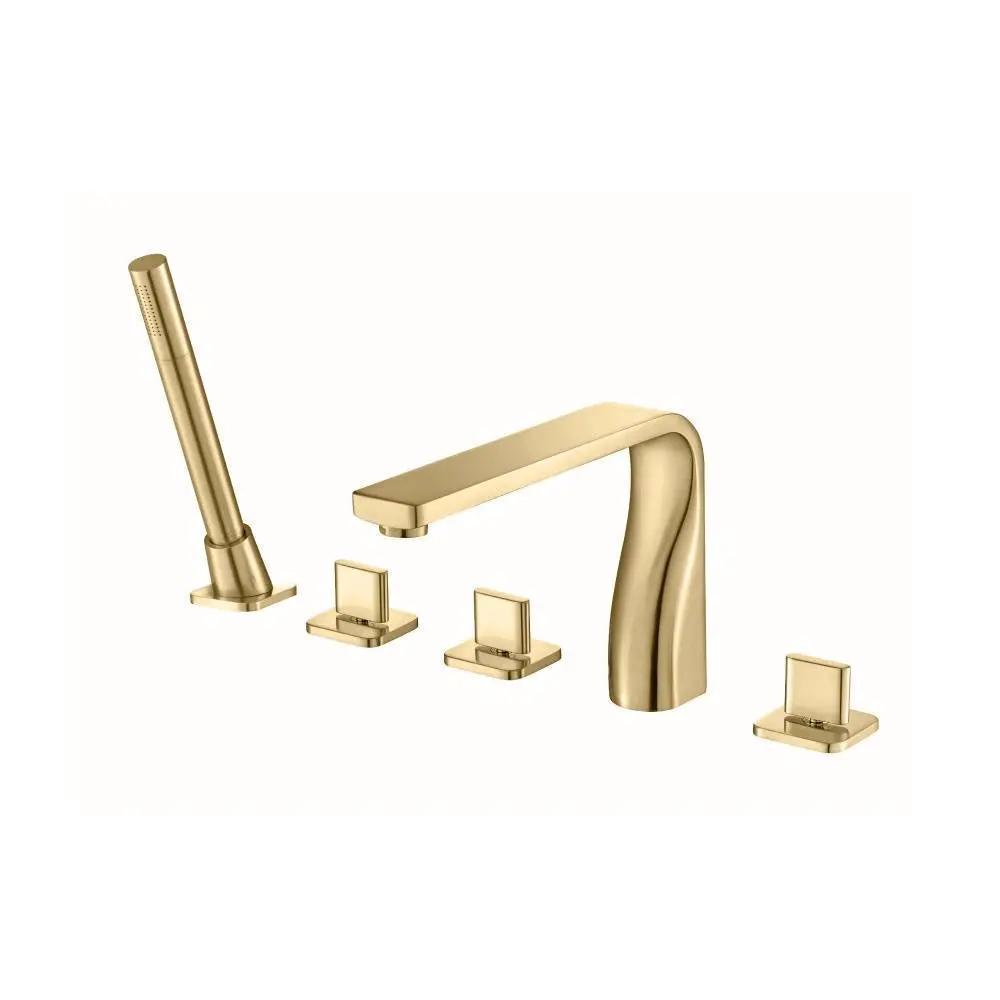 Flusso Serie 260 Five Hole Deck Mounted Roman Tub Faucet with Hand Shower by Flusso