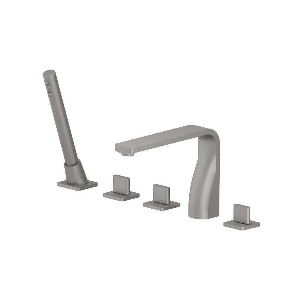 Flusso Serie 260 Five Hole Deck Mounted Roman Tub Faucet with Hand Shower by Flusso