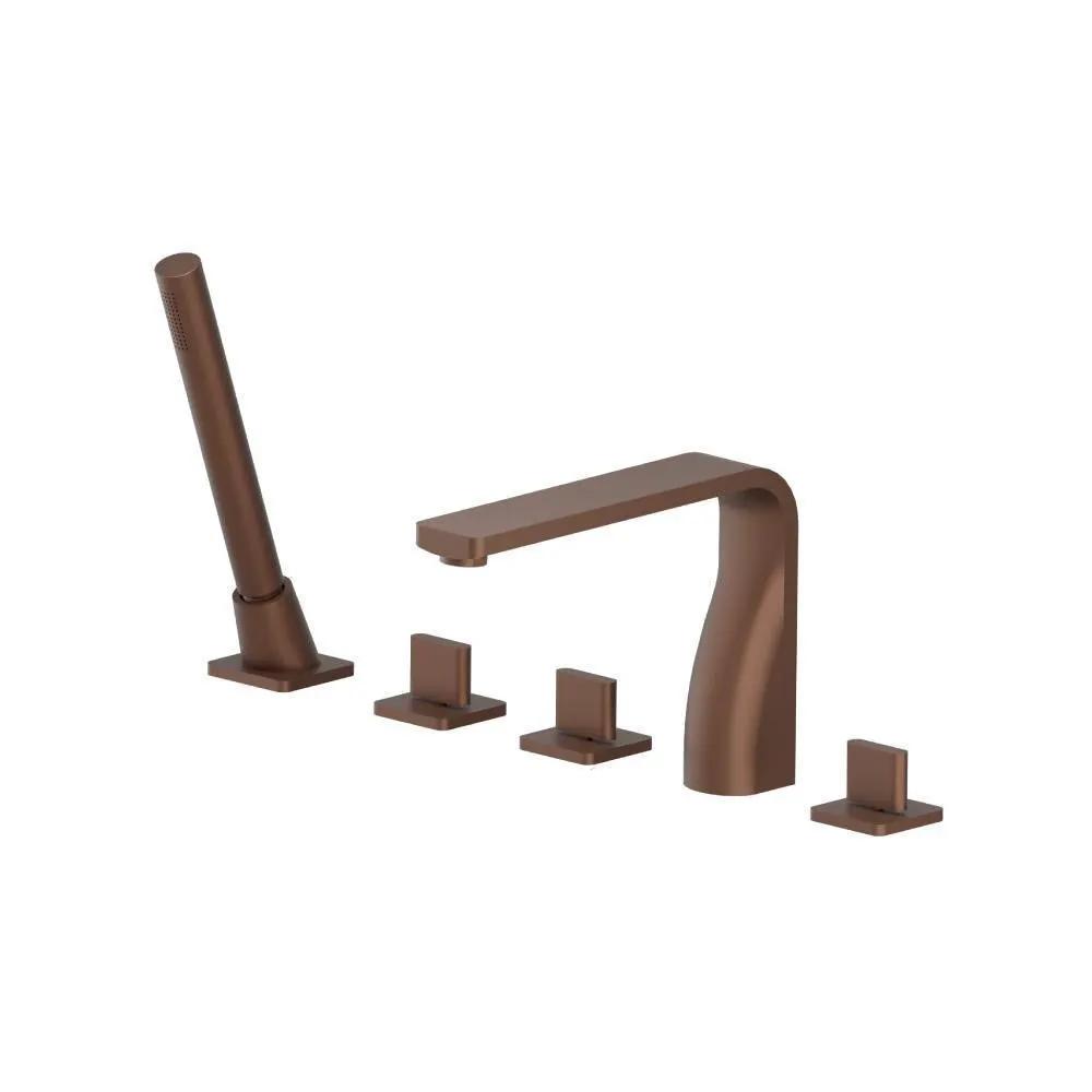 Flusso Serie 260 Five Hole Deck Mounted Roman Tub Faucet with Hand Shower by Flusso