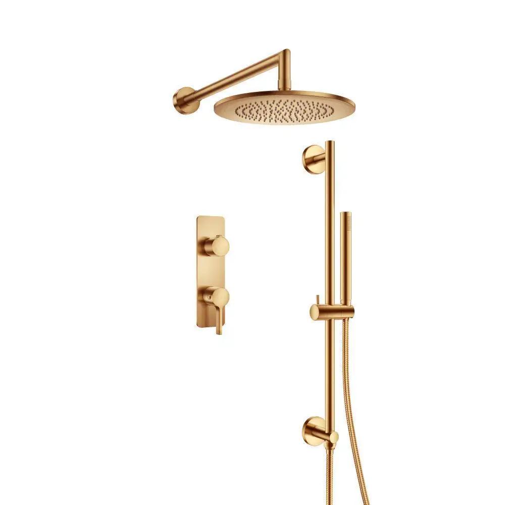 Flusso Serie 260 Two Output Shower Set with Shower Head, Hand Held and Slide Bar by Flusso