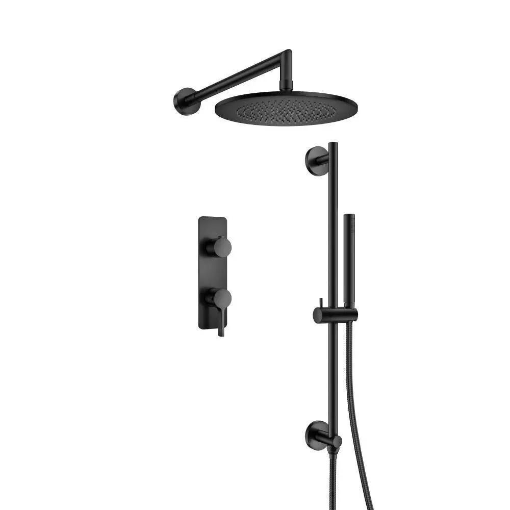Flusso Serie 260 Two Output Shower Set with Shower Head, Hand Held and Slide Bar by Flusso