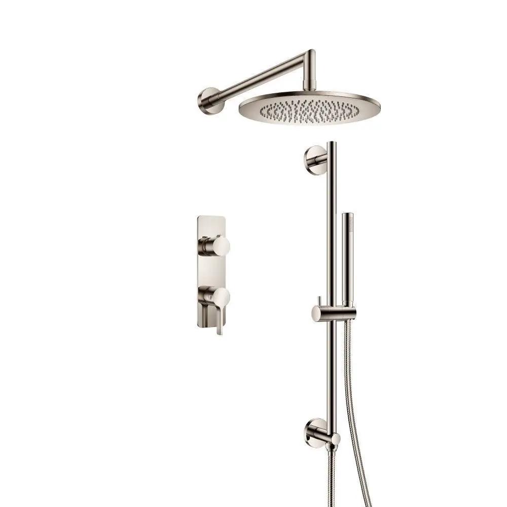 Flusso Serie 260 Two Output Shower Set with Shower Head, Hand Held and Slide Bar by Flusso