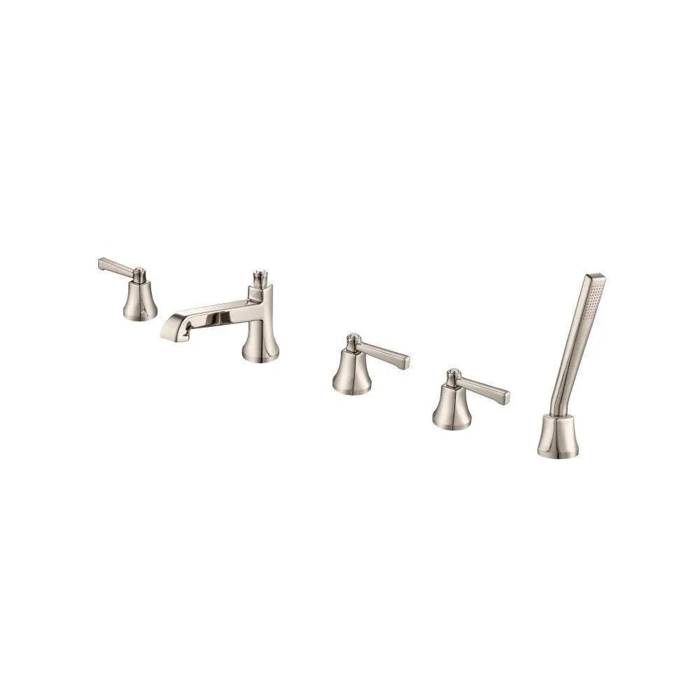 Flusso Serie 270 Five Hole Deck Mounted Roman Tub Faucet with Hand Shower by Flusso