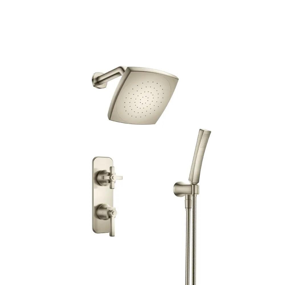 brushed nickel pvd shower set