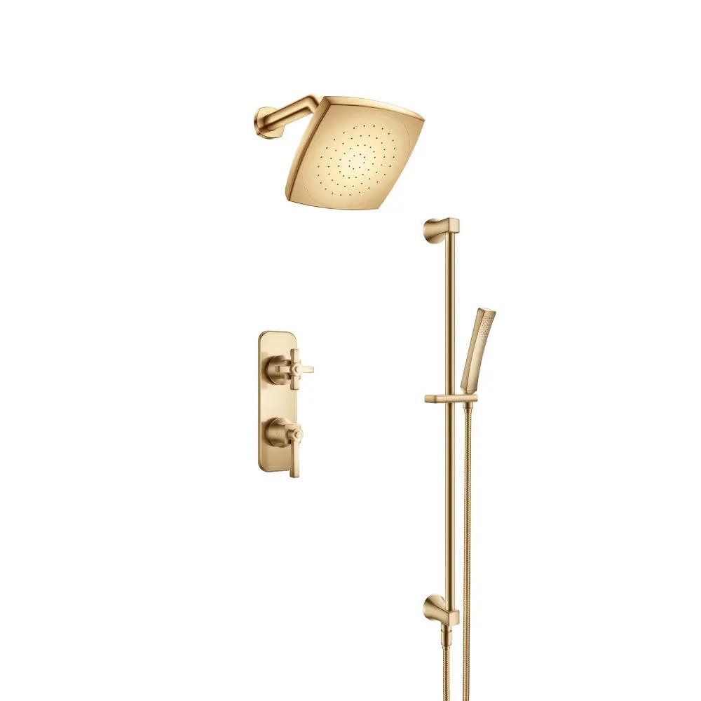 Flusso Serie 270 Two Output Shower Set with Shower Head, Hand Held and Slide Bar by Flusso