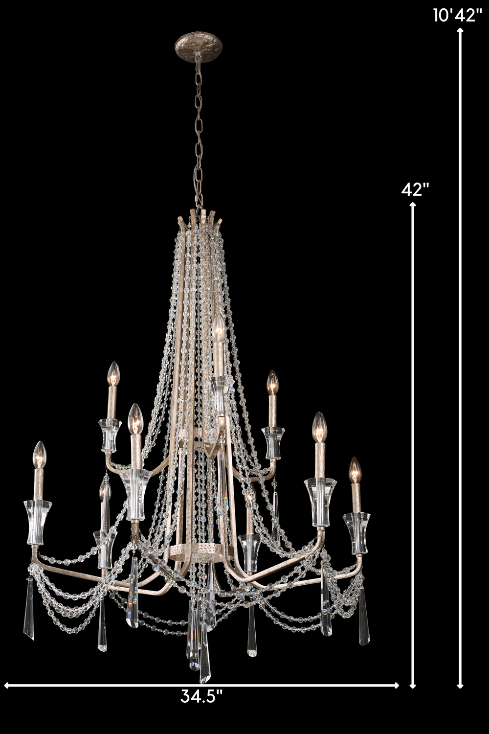 transcend silver chandelier