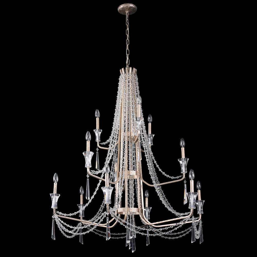 Varaluz Barcelona 12-Light 3-Tier Crystal Chandelier