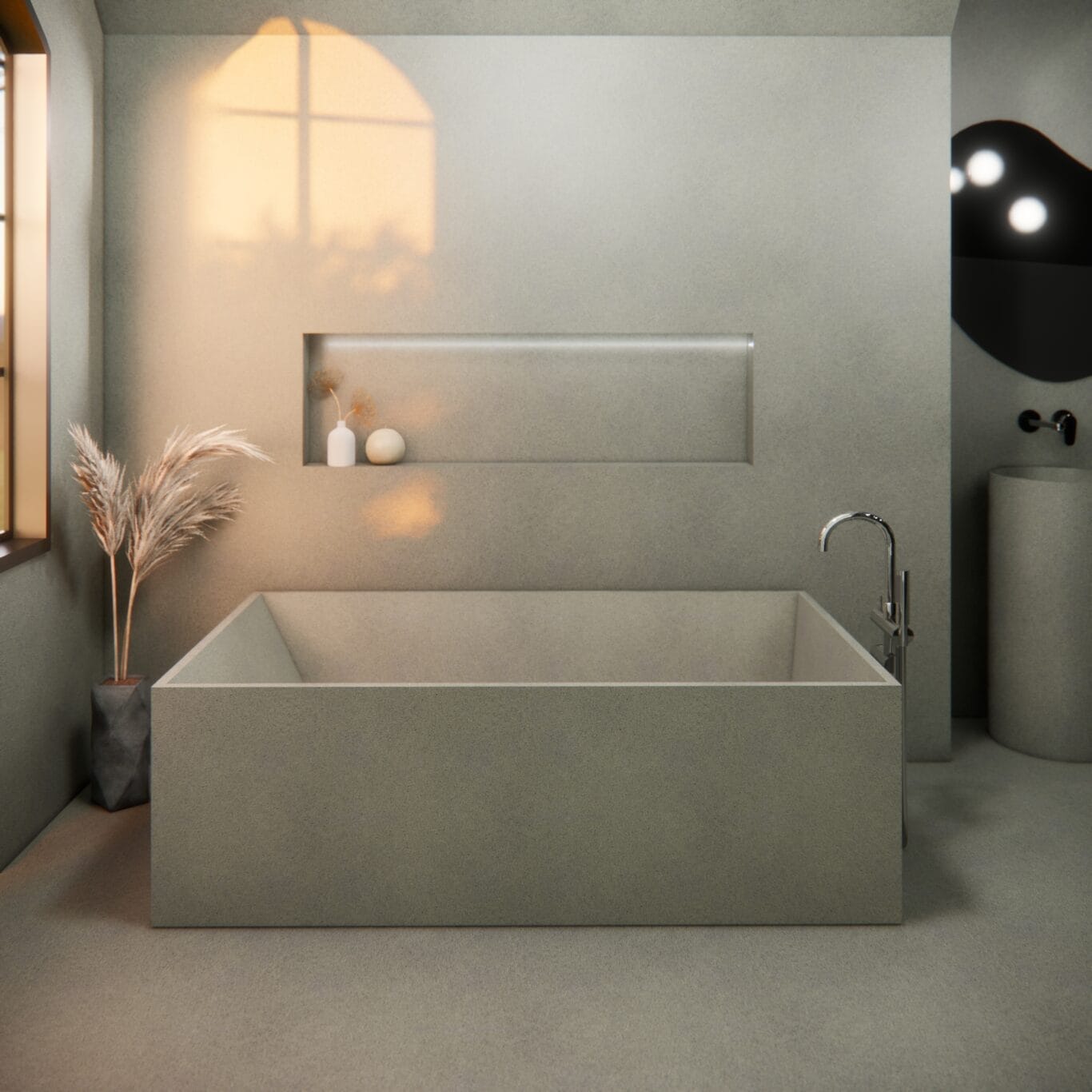 Balux Brek 66 Rectangular Concrete Freestanding Bathtub