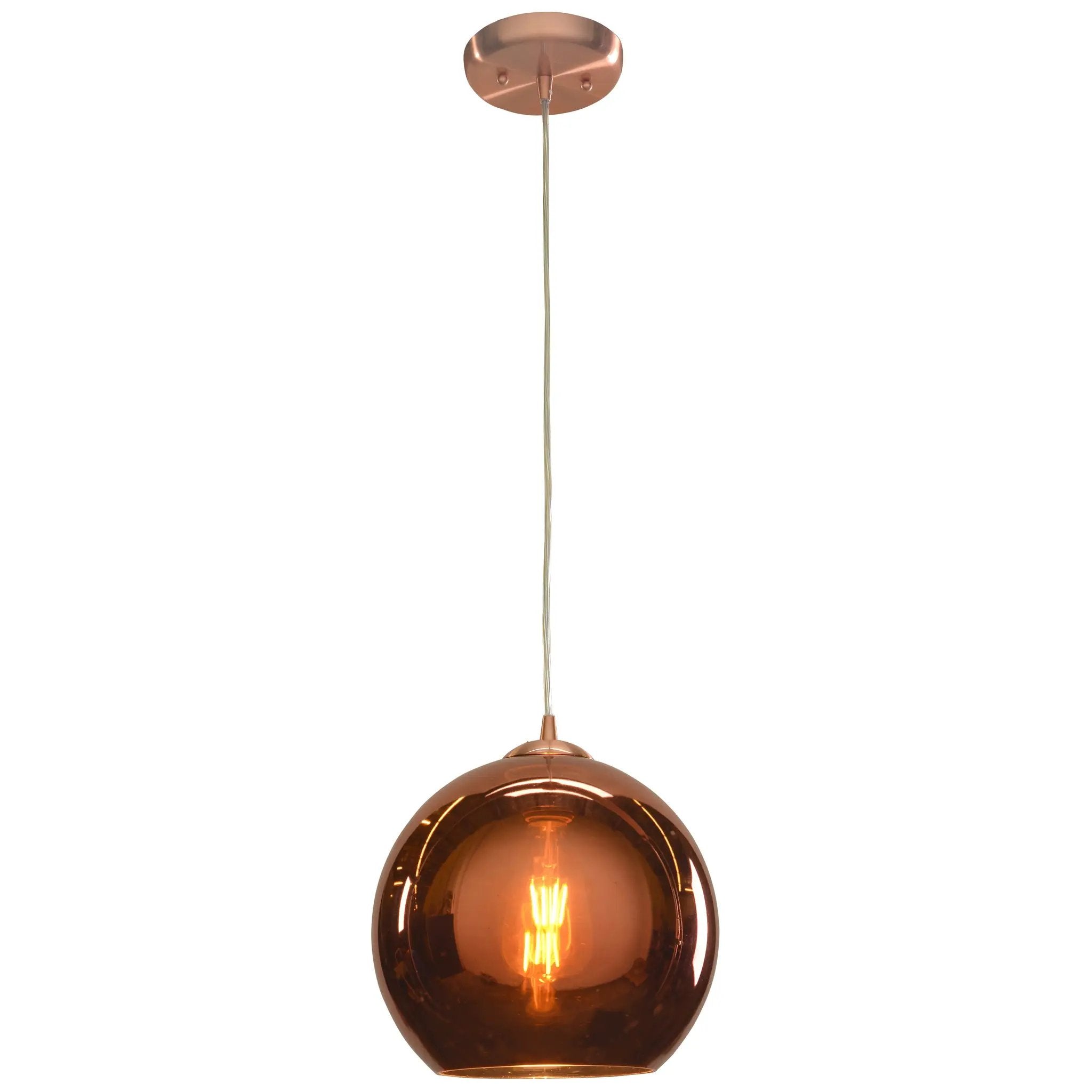 brushed copper pendant