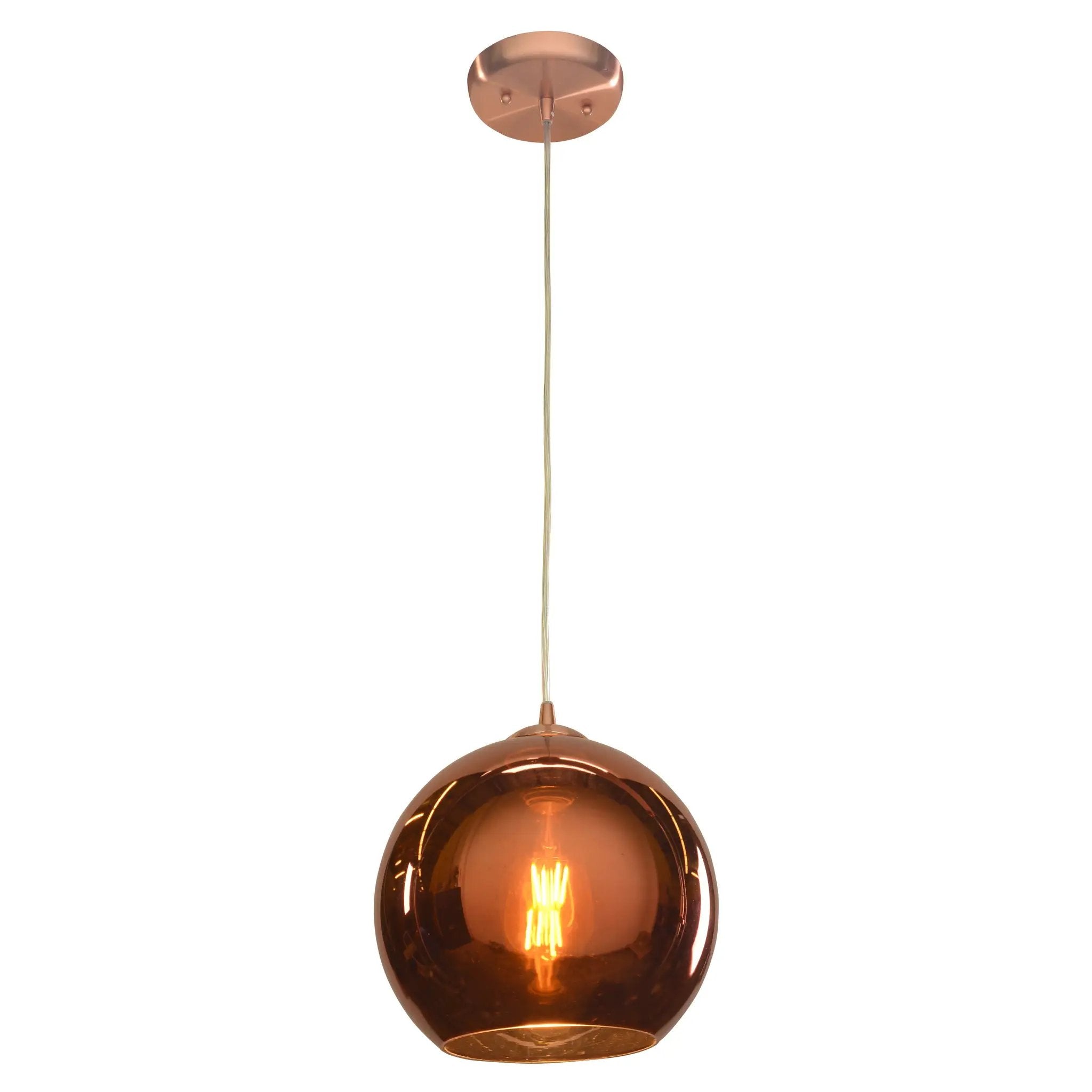 brushed copper pendant