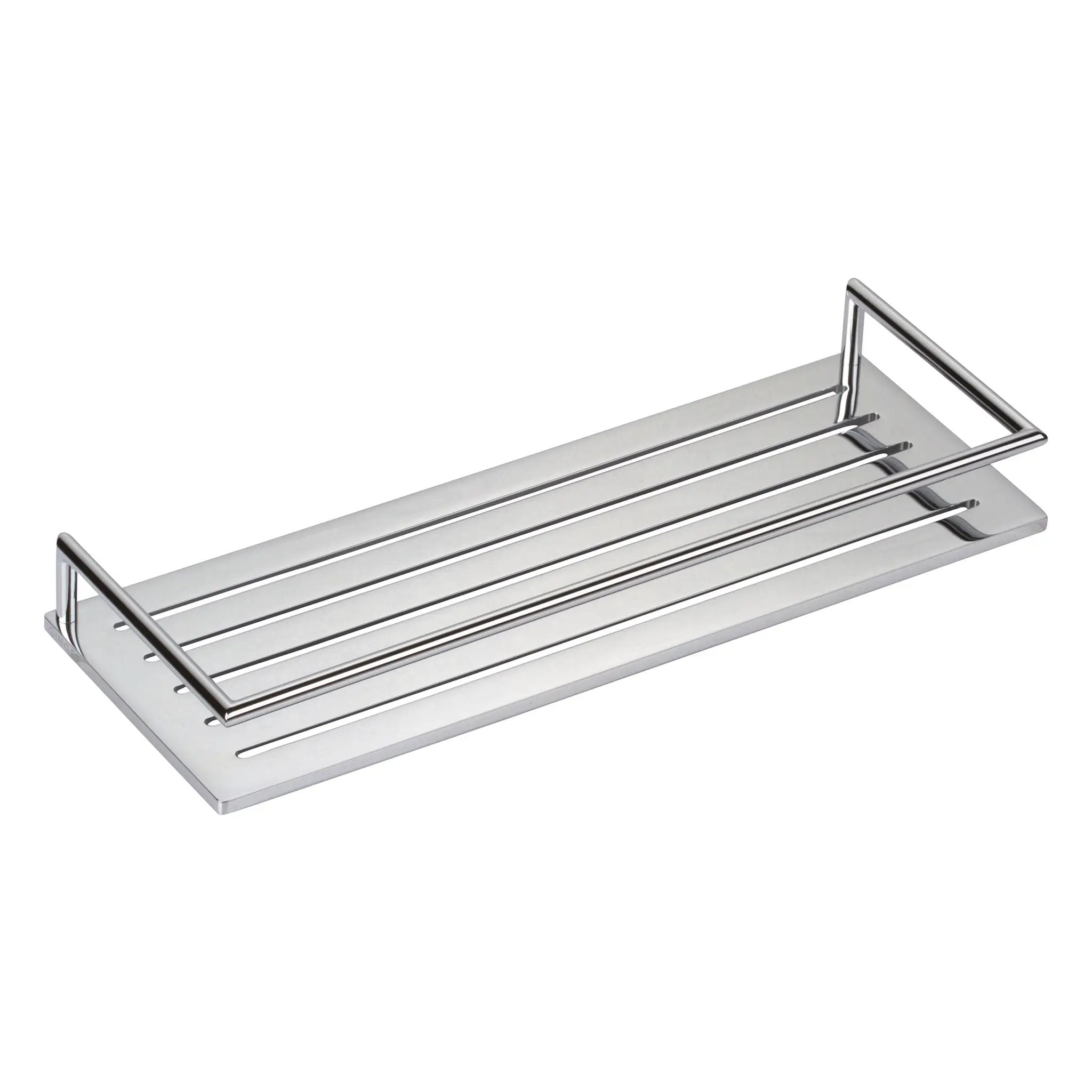 polished chrome shower shelf