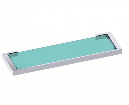 polished chrome glass shelf