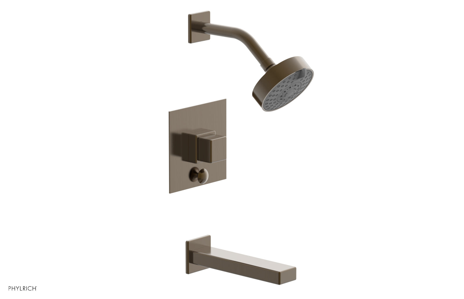 Phylrich MIX Pressure Balance Tub and Shower Set - Cube Handle