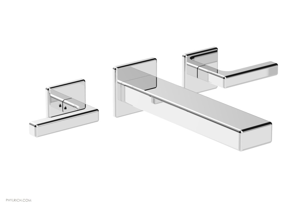 polished chrome wall tub set