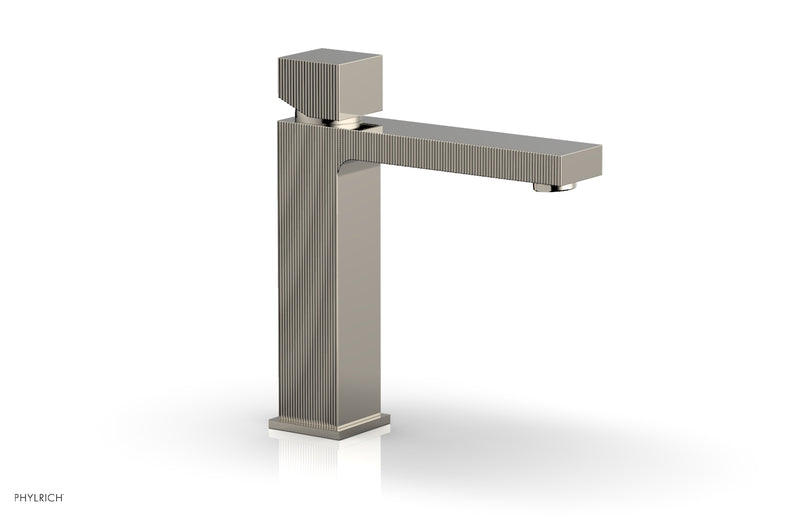 Phylrich STRIA Single Hole Lavatory Faucet, Cube Handle