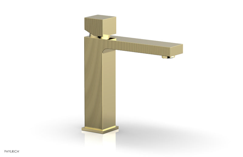 Phylrich STRIA Single Hole Lavatory Faucet, Cube Handle