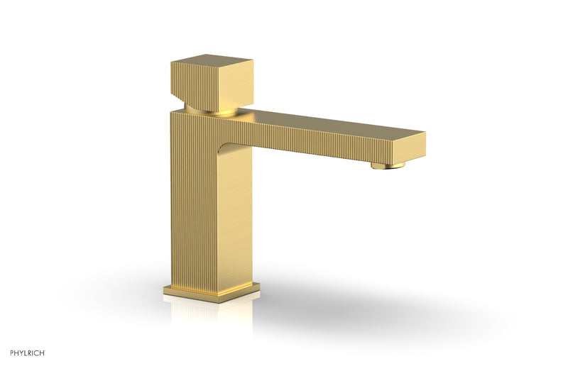 Phylrich STRIA Single Hole Lavatory Faucet, Low - Cube Handle