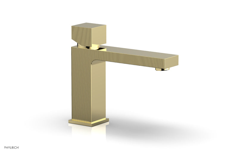 Phylrich STRIA Single Hole Lavatory Faucet, Low - Cube Handle