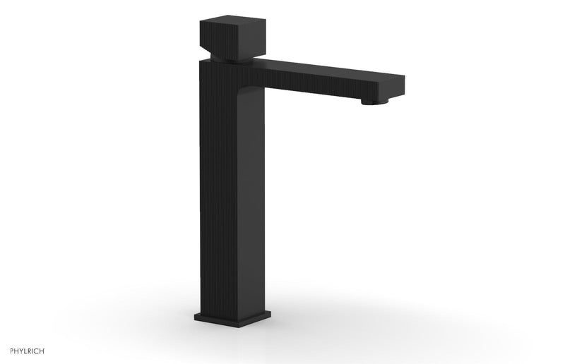 Phylrich STRIA Single Hole Lavatory Faucet, Tall - Cube Handle