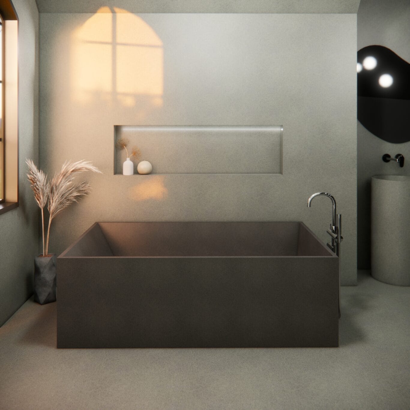 Balux Brek 66 Rectangular Concrete Freestanding Bathtub