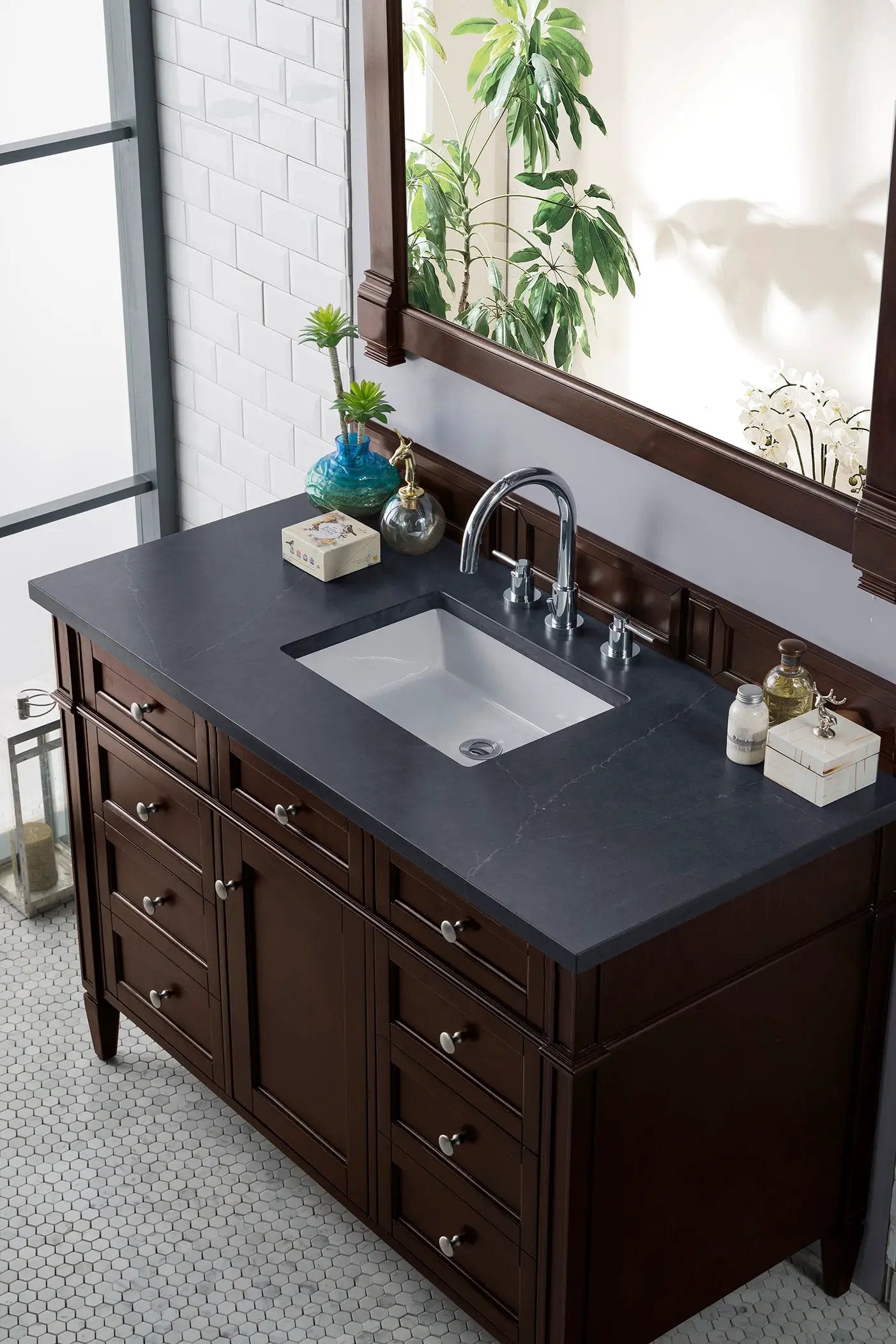 burnished mahogany vanity