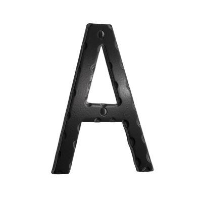 black wrought iron house letter