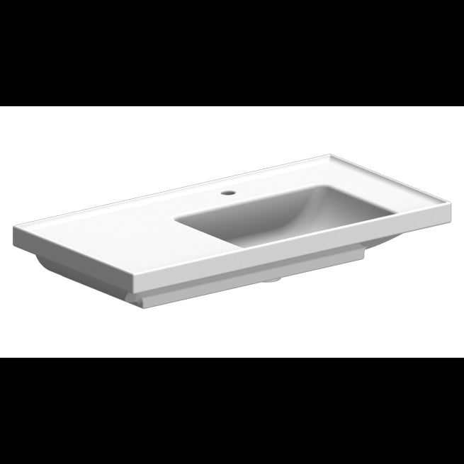 Nameeks Scarabeo ML 36-1/4" Ceramic Wall Mounted/Drop In Bathroom Sink - Includes Overflow
