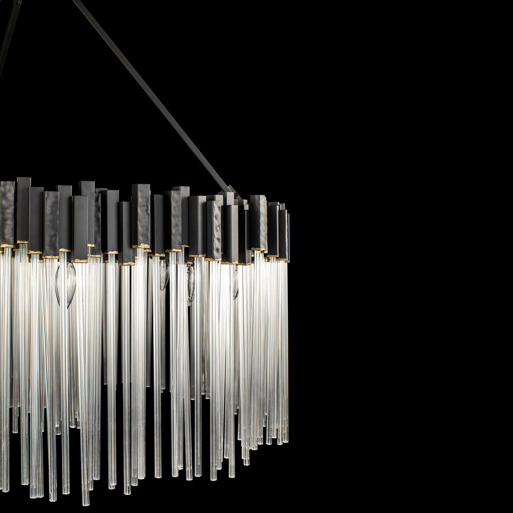 matte black/french gold chandelier