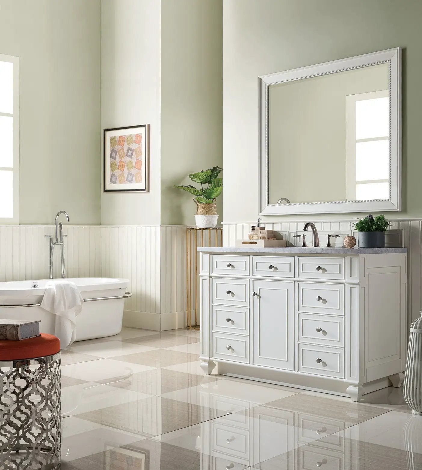 bright white vanity