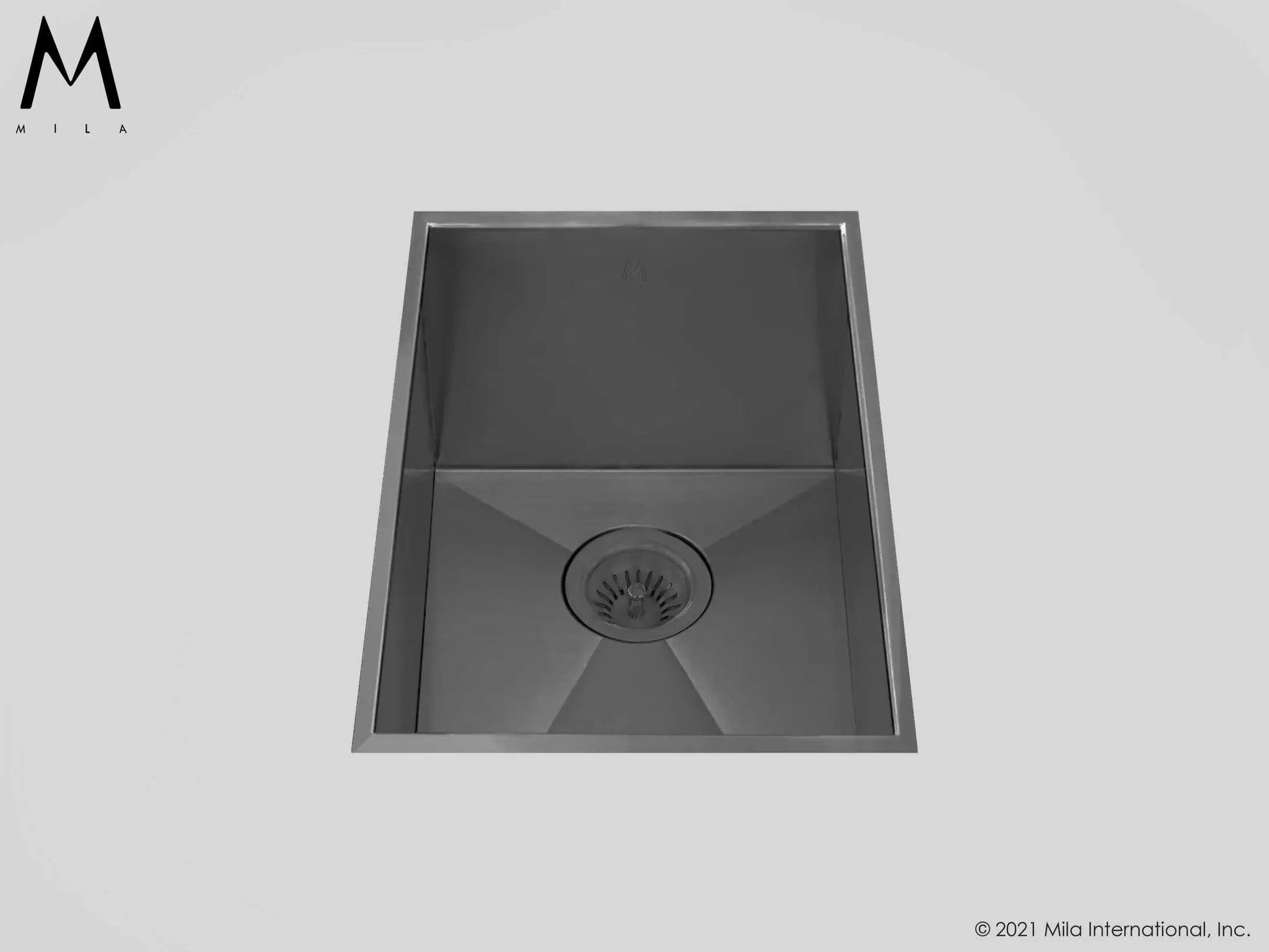 MILA PROFILE Low Profile Single Bowl Flush-Mount 12 x 17.5 Kitchen Sink by Mila International