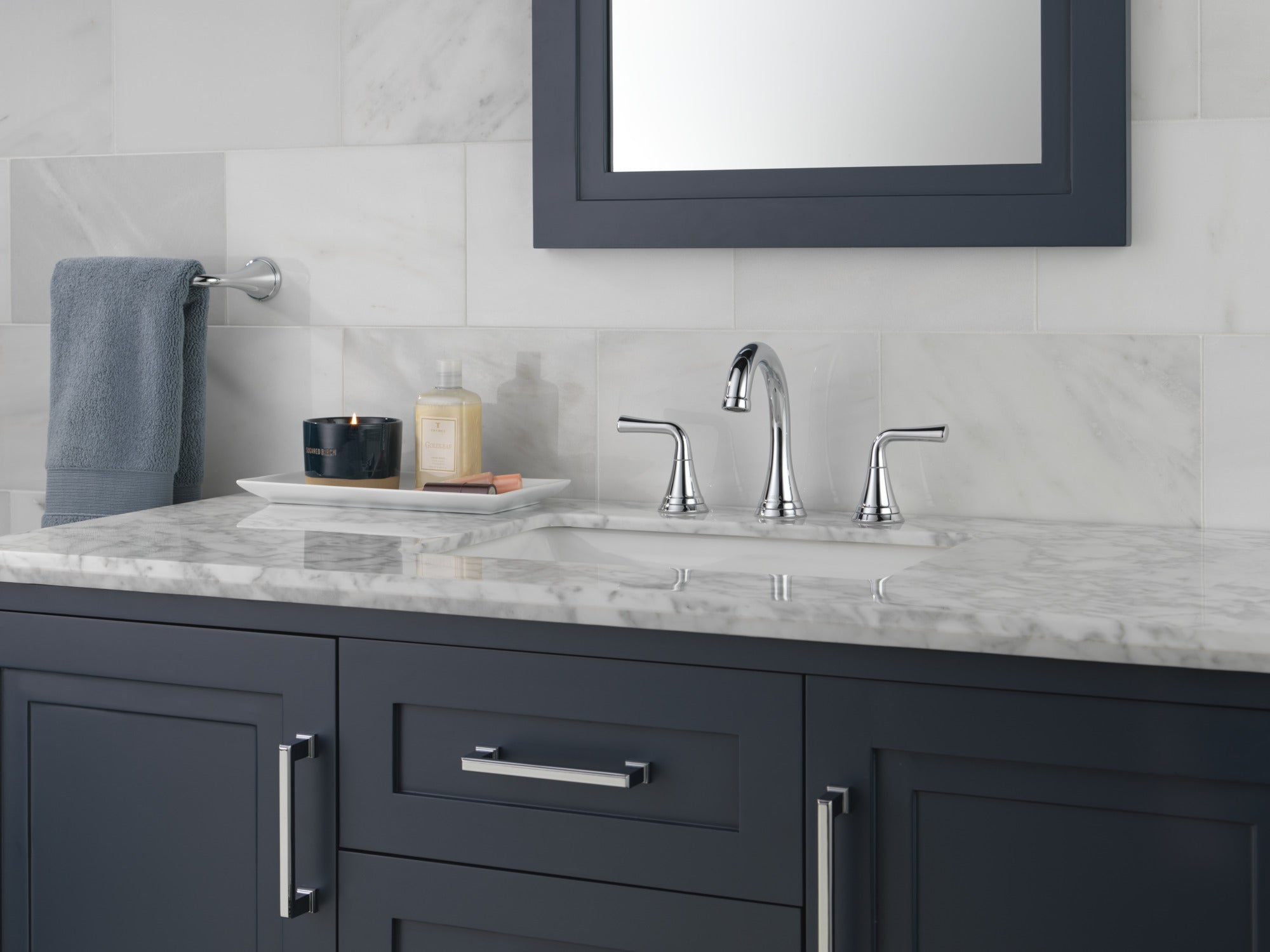 chrome bathroom faucet