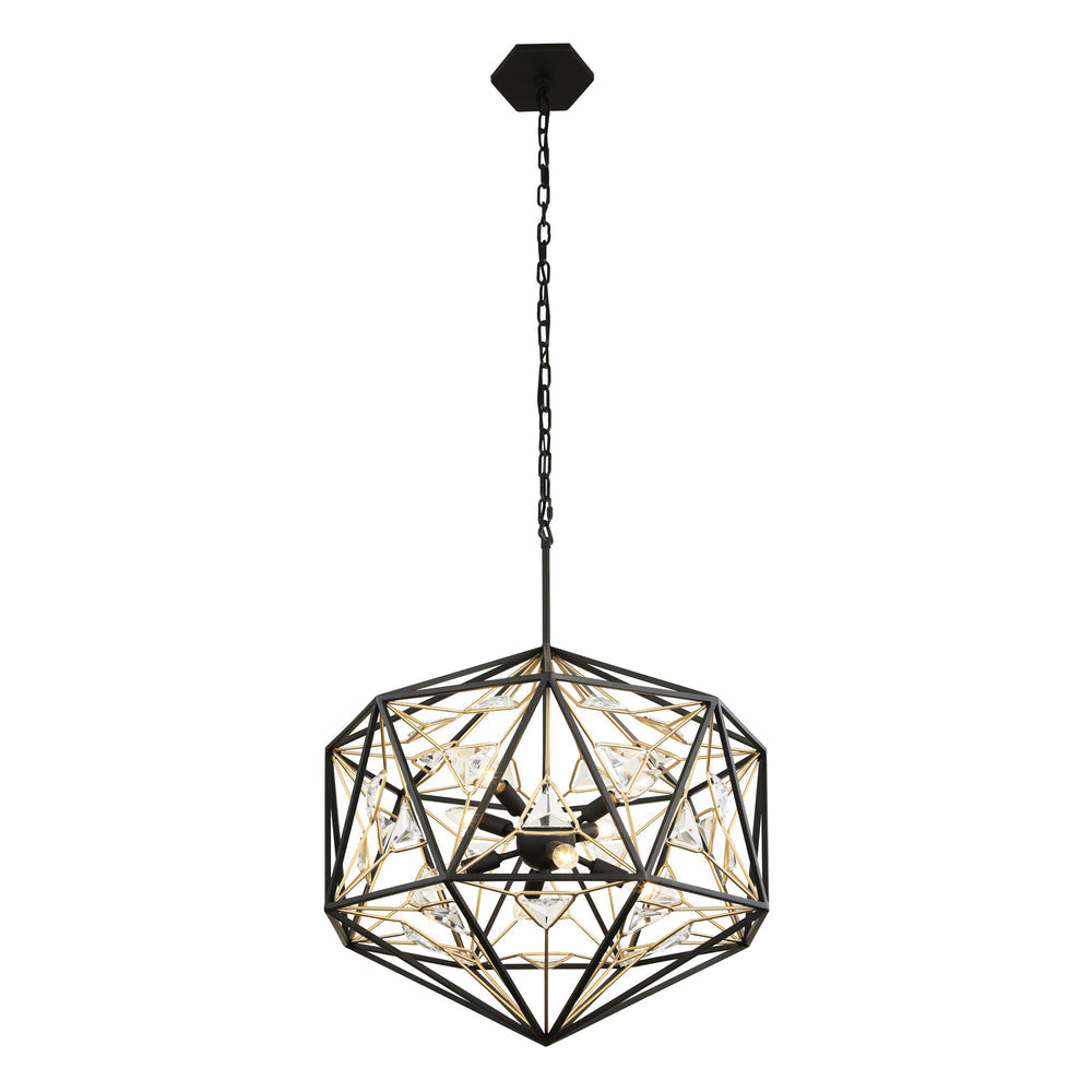 matte black/french gold pendant light