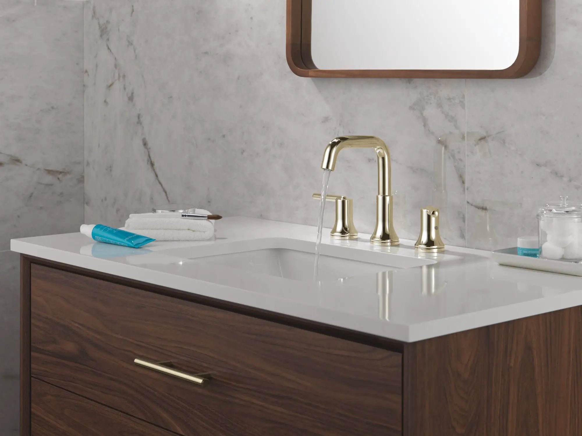 polished nickel bathroom faucet