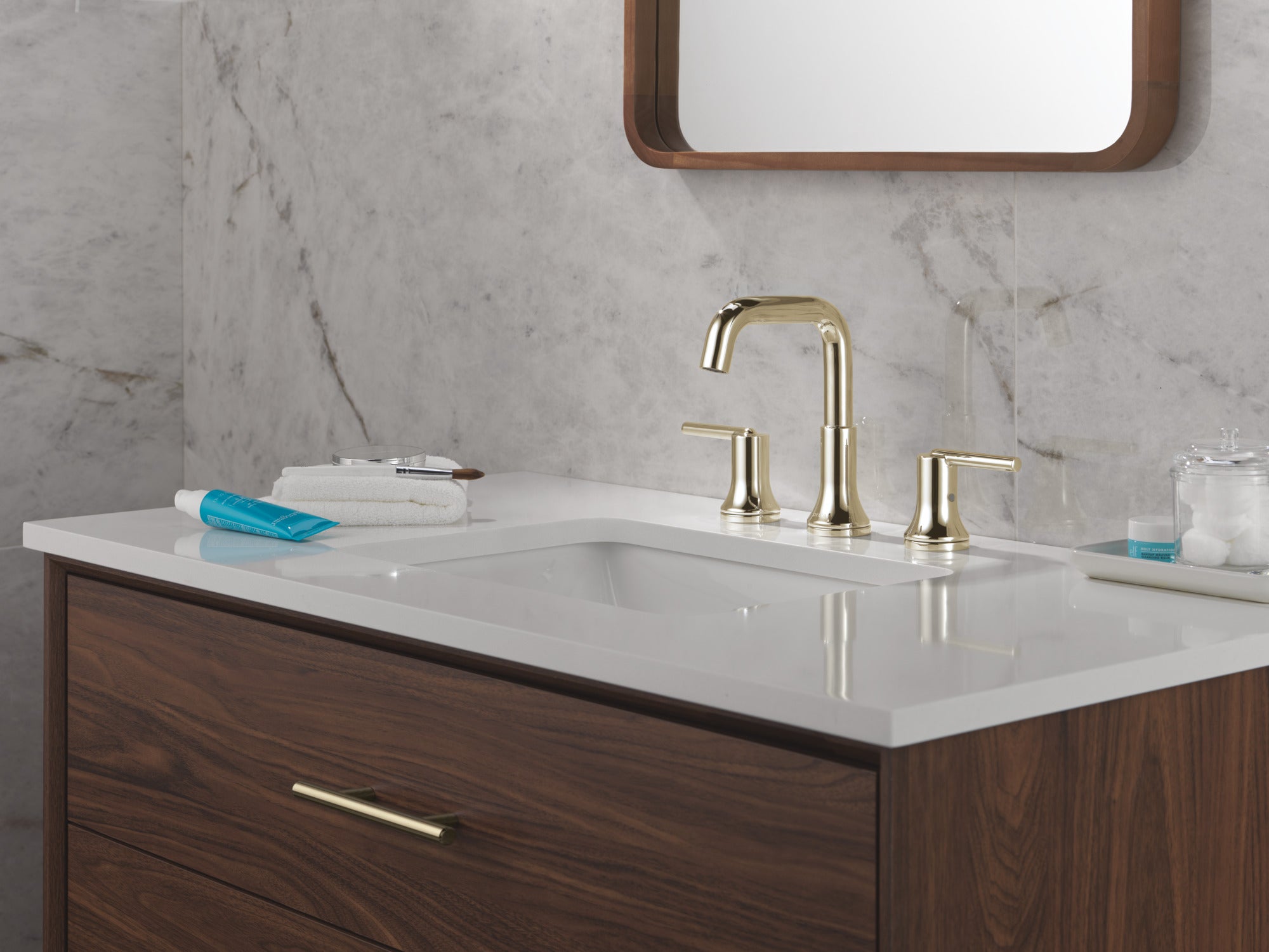 polished nickel bathroom faucet