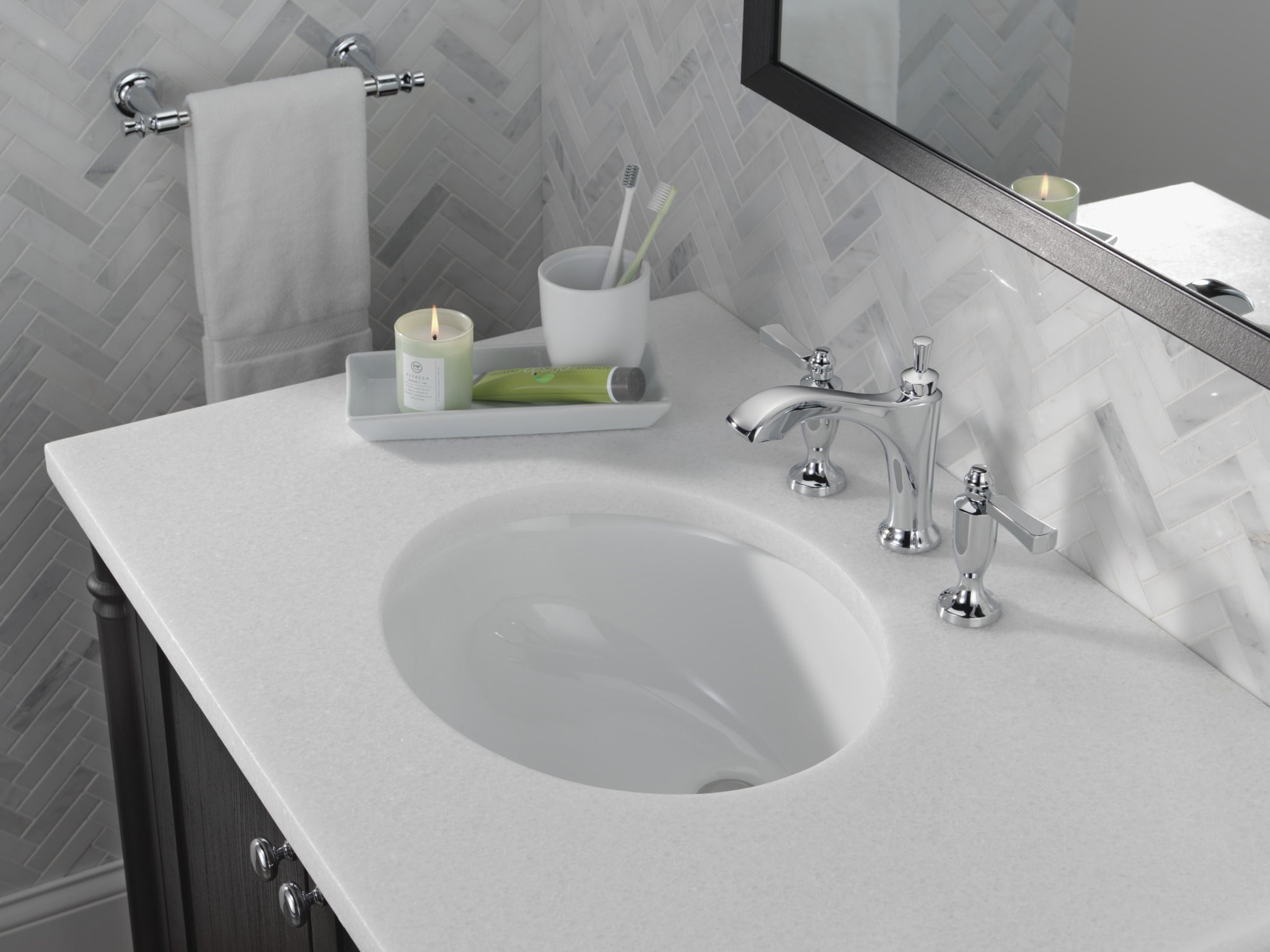 chrome bathroom faucet