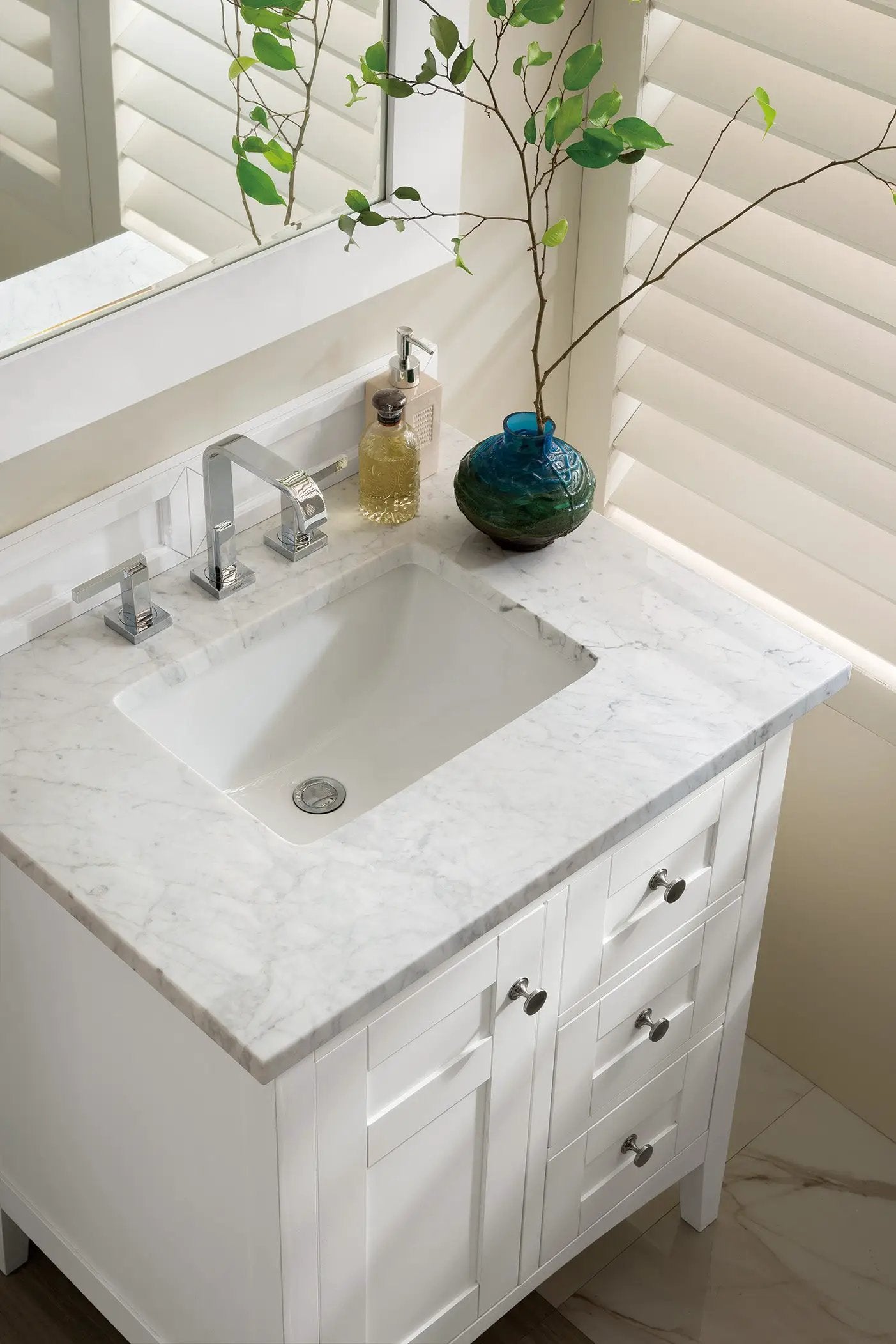 bright white vanity
