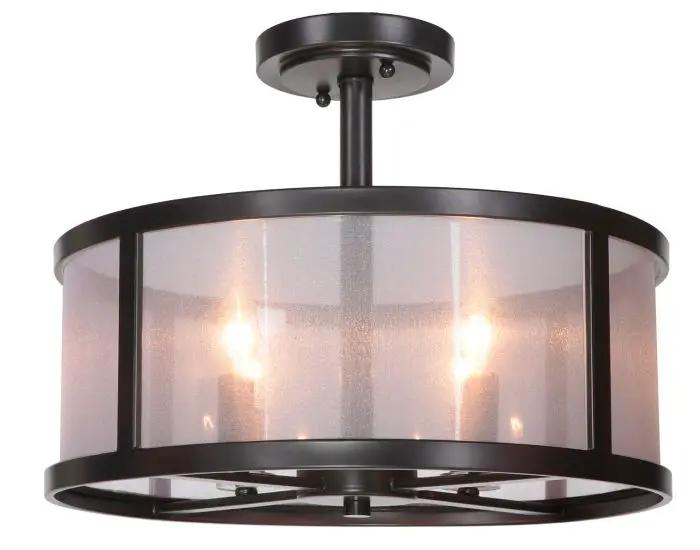 Craftmade Danbury Semi Flush Light - Matte Black by Craftmade