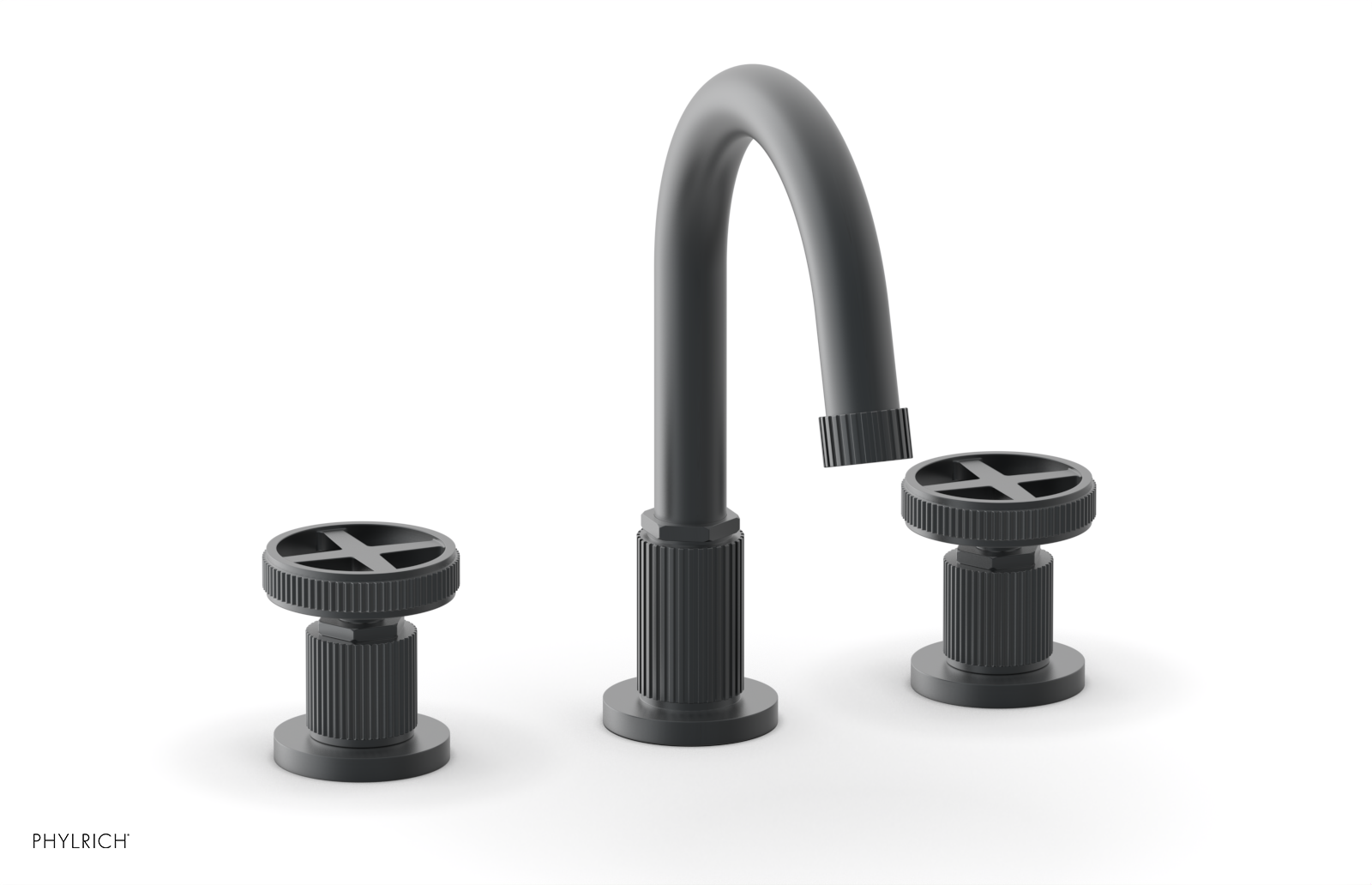 Phylrich Dustrie Grooved Widespread Faucet with Cross Handle