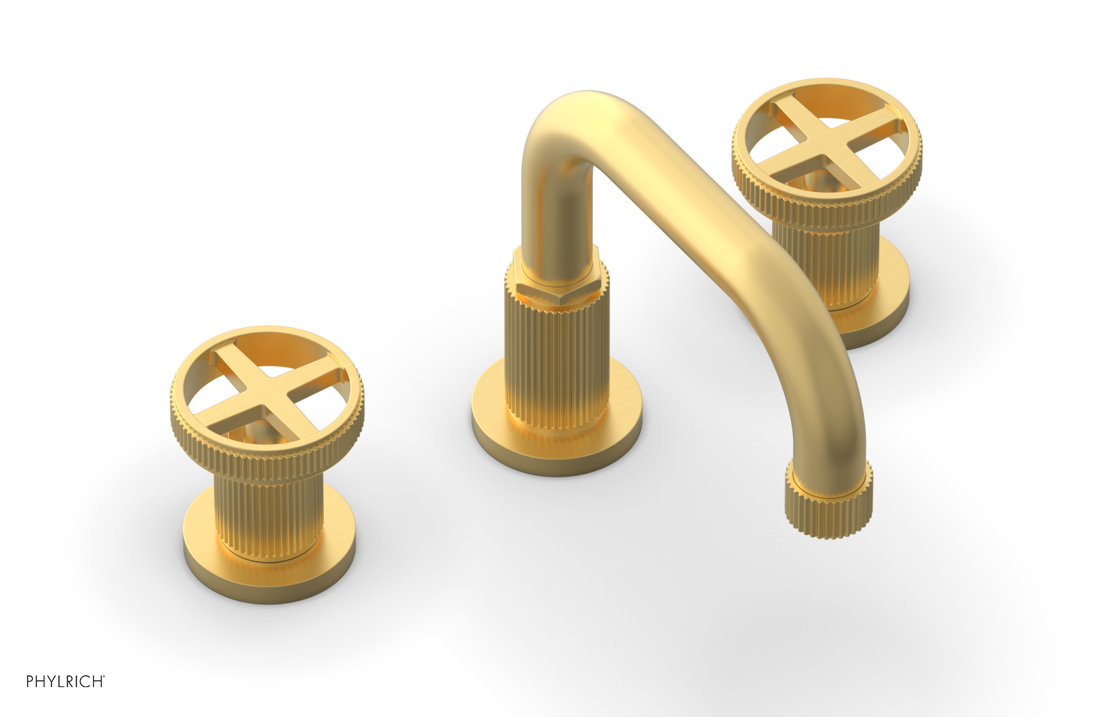 Phylrich Dustrie Grooved Widespread Faucet with Cross Handle