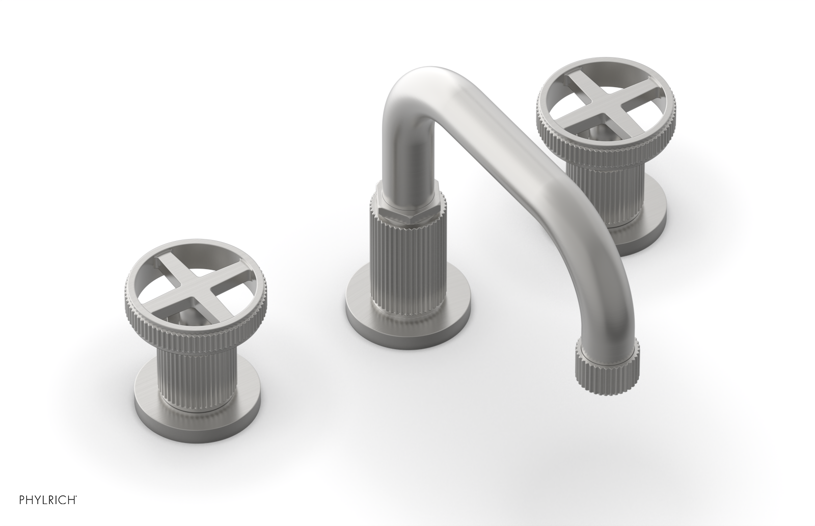 Phylrich Dustrie Grooved Widespread Faucet with Cross Handle