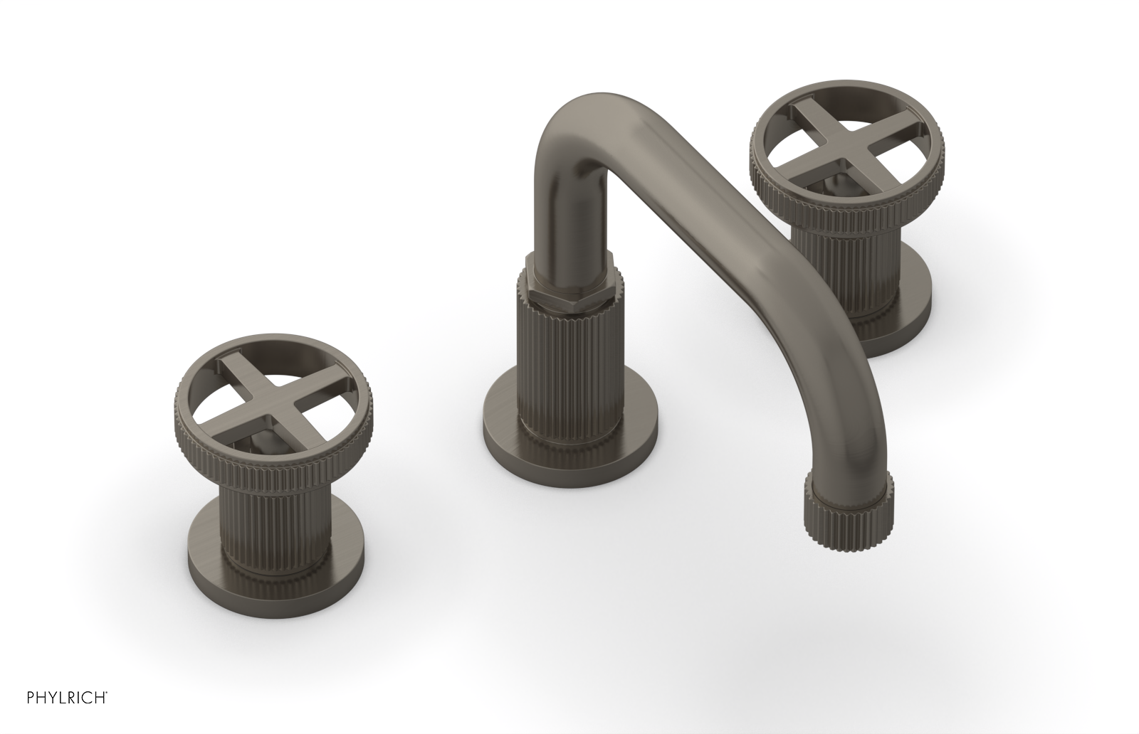 Phylrich Dustrie Grooved Widespread Faucet with Cross Handle