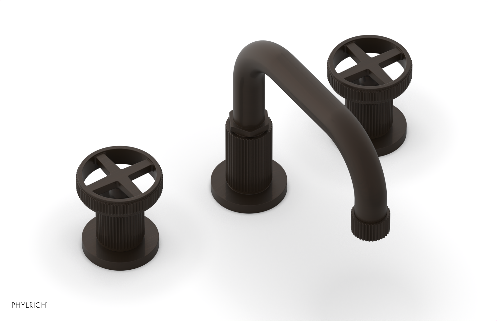 Phylrich Dustrie Grooved Widespread Faucet with Cross Handle