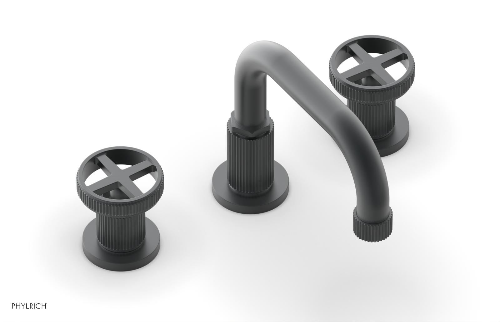 Phylrich Dustrie Grooved Widespread Faucet with Cross Handle