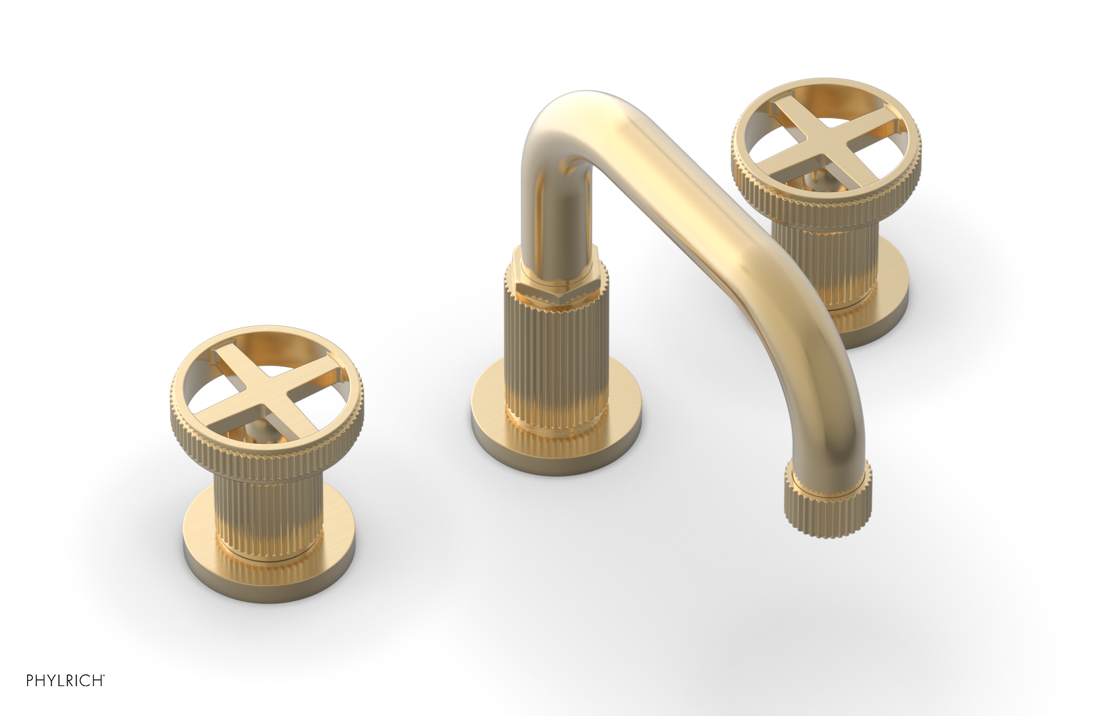 Phylrich Dustrie Grooved Widespread Faucet with Cross Handle