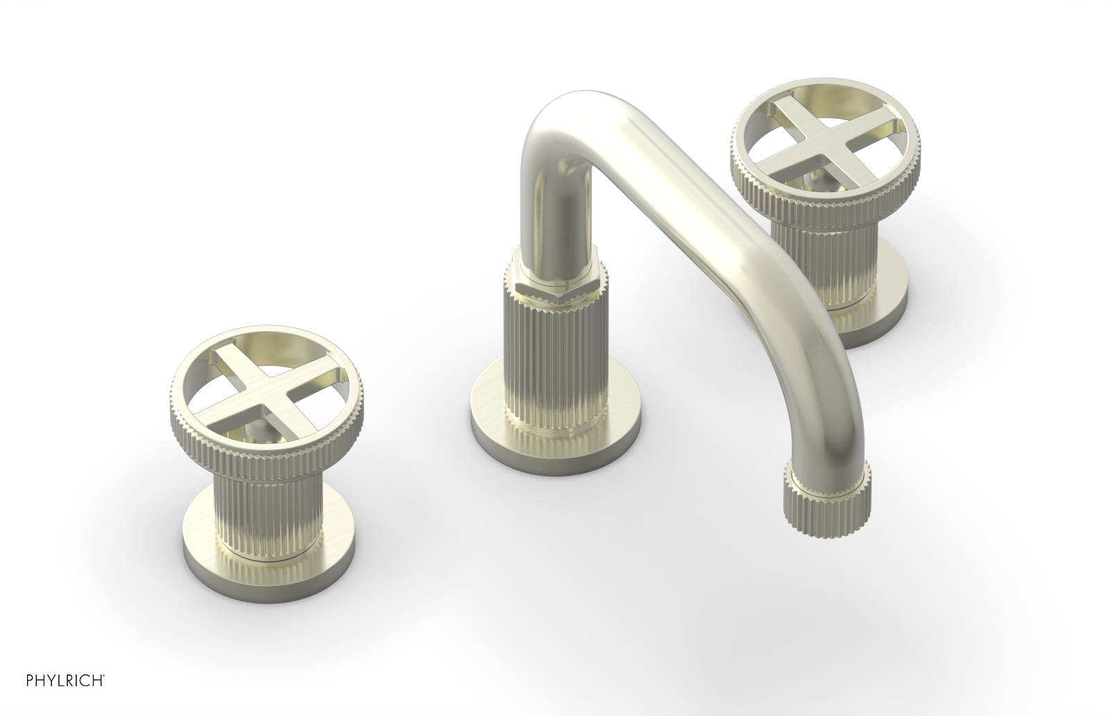 Phylrich Dustrie Grooved Widespread Faucet with Cross Handle