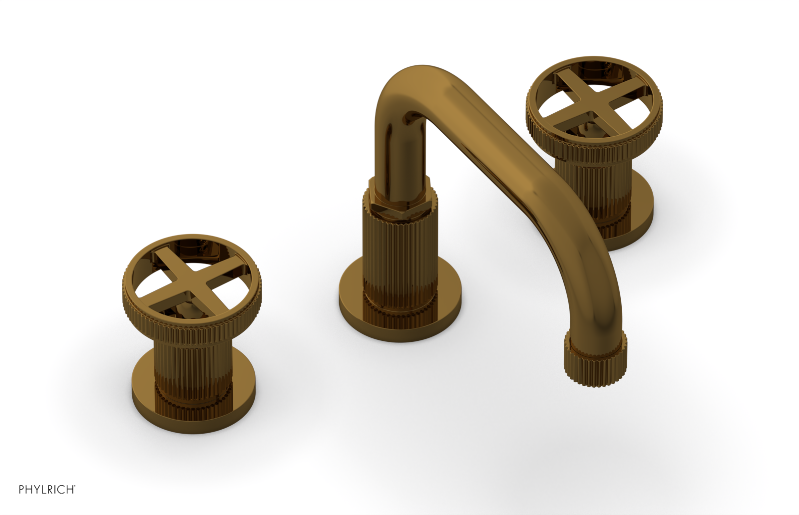 Phylrich Dustrie Grooved Widespread Faucet with Cross Handle