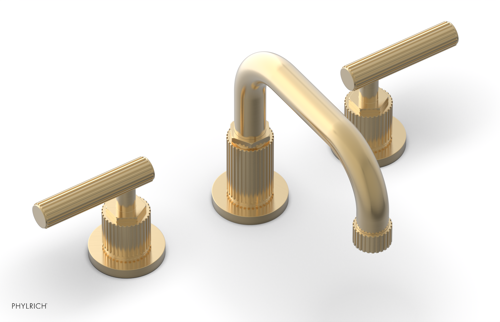 Phylrich Dustrie Grooved Widespread Faucet with Lever Handle